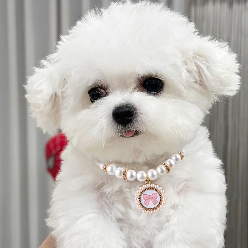 Adjustable Pet Pearl Necklace Cat Dog Pearl Collar Wedding Party Pet Jewelry Accessories Pet Products Pet Birthday Gifts