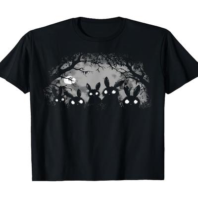 [ Жутко милая футболка] Жутко милая футболка с кроликами-кроликами - Alt Goth Grunge Horror Aesthetic 220 г