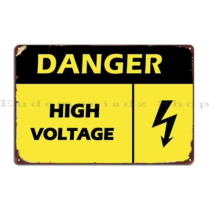 Electrical Danger High Voltage Safety Warning Label Stickers Metal Plaque Funny Iron Club Mural Club Tin Sign Poster