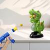 Игрушка-стрелялка «Динозавр» для детей 5-7 лет, с 2 помповыми пистолетами, стрелялка с 24 шариками, свет и звук, подарочная игра для мальчиков и девочек