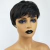 Classic Pixie Cut Synthetic Wigs Straight Black Wigs With Bangs Short Hair For Women