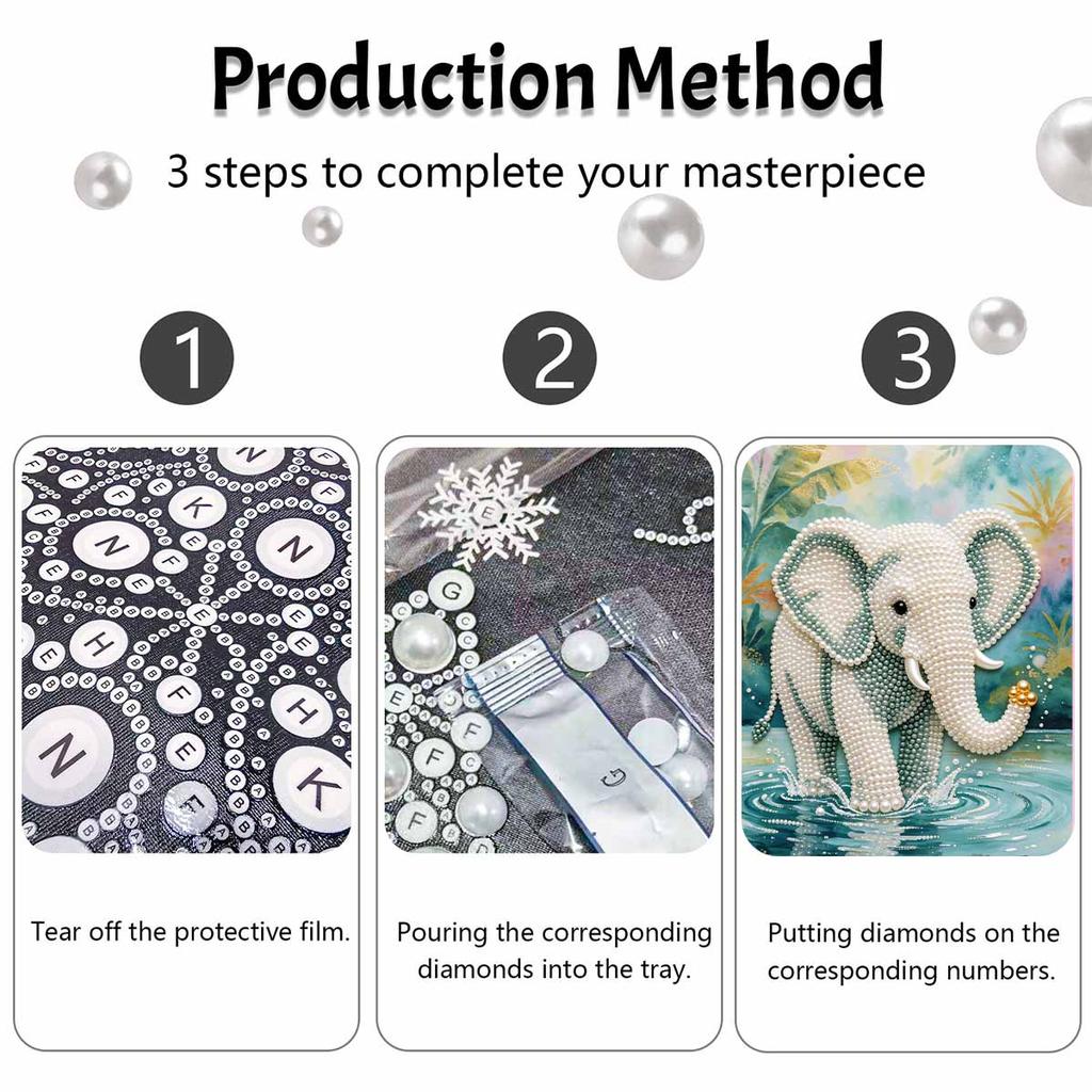 DIY Жемчужная живопись Величественный слон Ручная работа Современный декор стен Досуг Расслабляющее занятие Приятный подарок для начинающих художников Дом