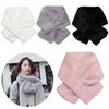 Women Shawl Faux Rabbit Fur Plush Solid Color Neckerchief Wrap Neck Warmer Cross Scarf