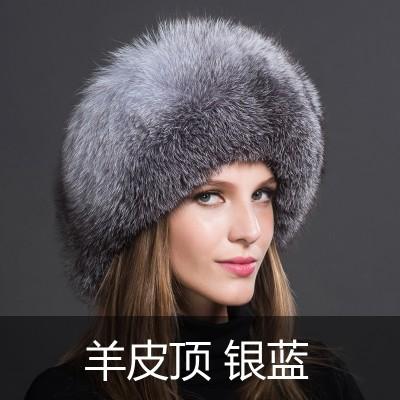 2022 Russia New Fashion Red Fur Hat Ladies Winter Luxury pink fox Fur Hat for Women