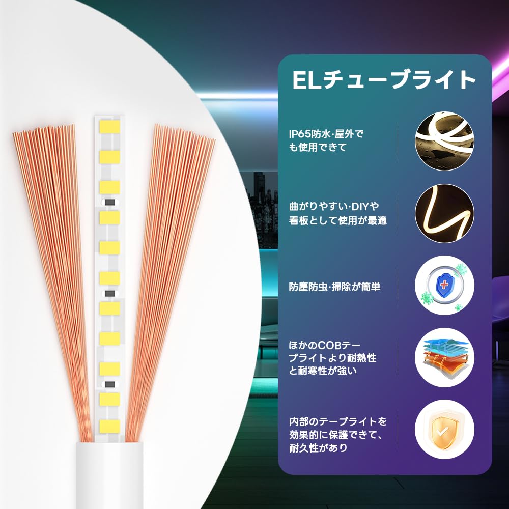 Светодиодная лента SPAHER, Круглая трубчатая лампа, Водонепроницаемая, Кольцевидная, Яркая, Щадящая глаза, Гибкая, Режущаяся, Простая установка, Непрямое освещение,