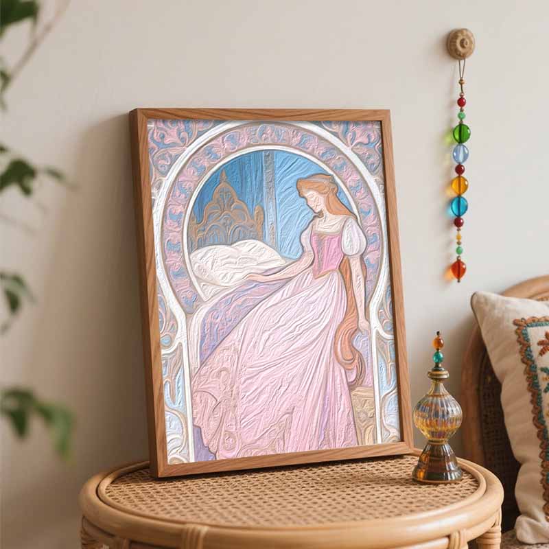Disney oil painting handmade diy Princess Aurora art prints gifts home decorations