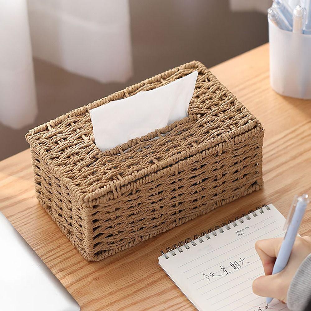 Large Capacity Paper Towel Box Vintage Napkin Holder Fashion Tissue Storage Organizer Office