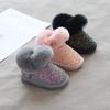 Детские зимние ботинки 0-10 лет для девочек, розовые, детская зимняя обувь, теплые плюшевые модные ботинки на платформе, короткие, черные, серые