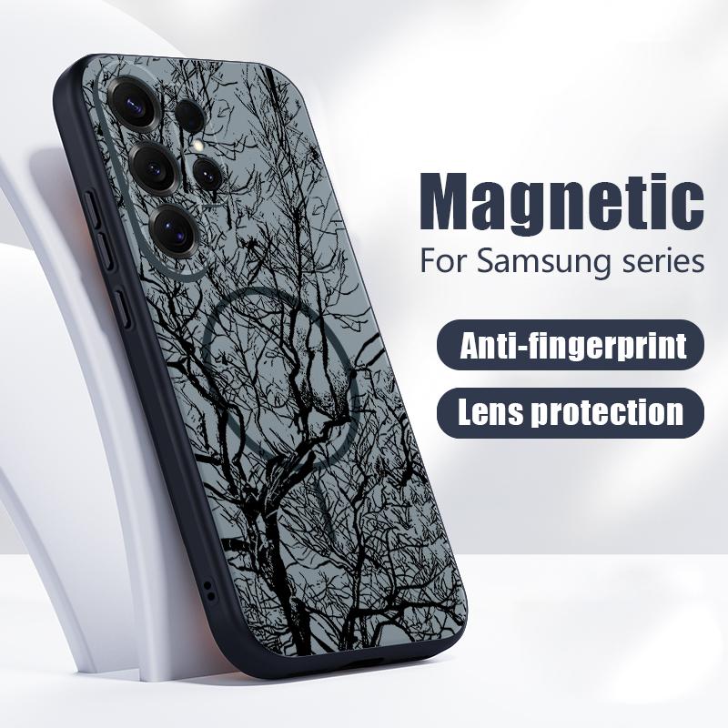 Чехол с ретро-узором «Цветок мандалы» для Samsung S26 Edge S25 FE S24 Plus S23 S22 Ultra A15 A16 A17 A35 A36 A37 A54 A55 A56 A57 5G Магнитная матовая крышка
