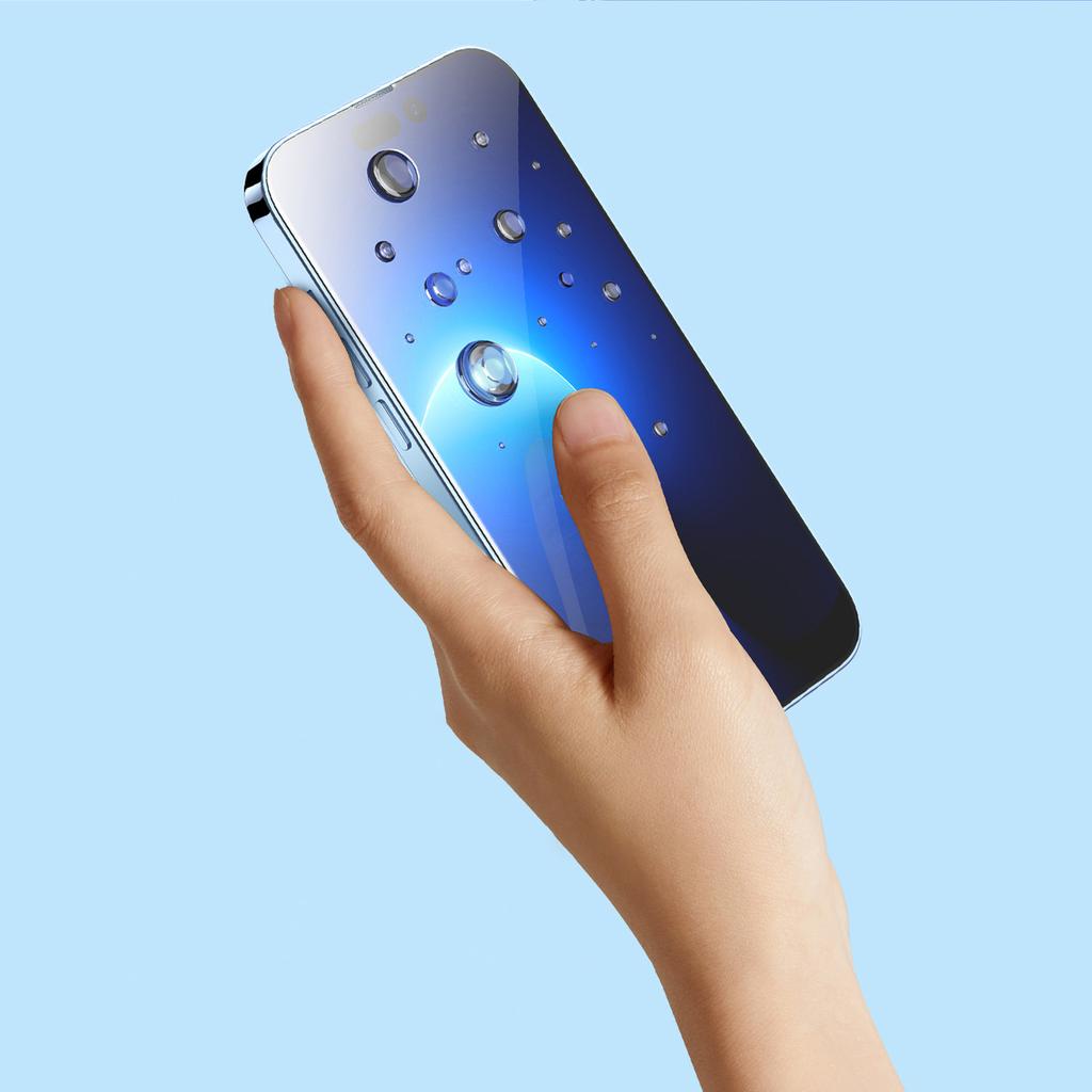 Baseus iPhone 14 Pro Tempered Glass Screen Protector - Full Coverage with Speaker Guard, Ultra-Thin 0.4mm, Includes Easy Installation Kit