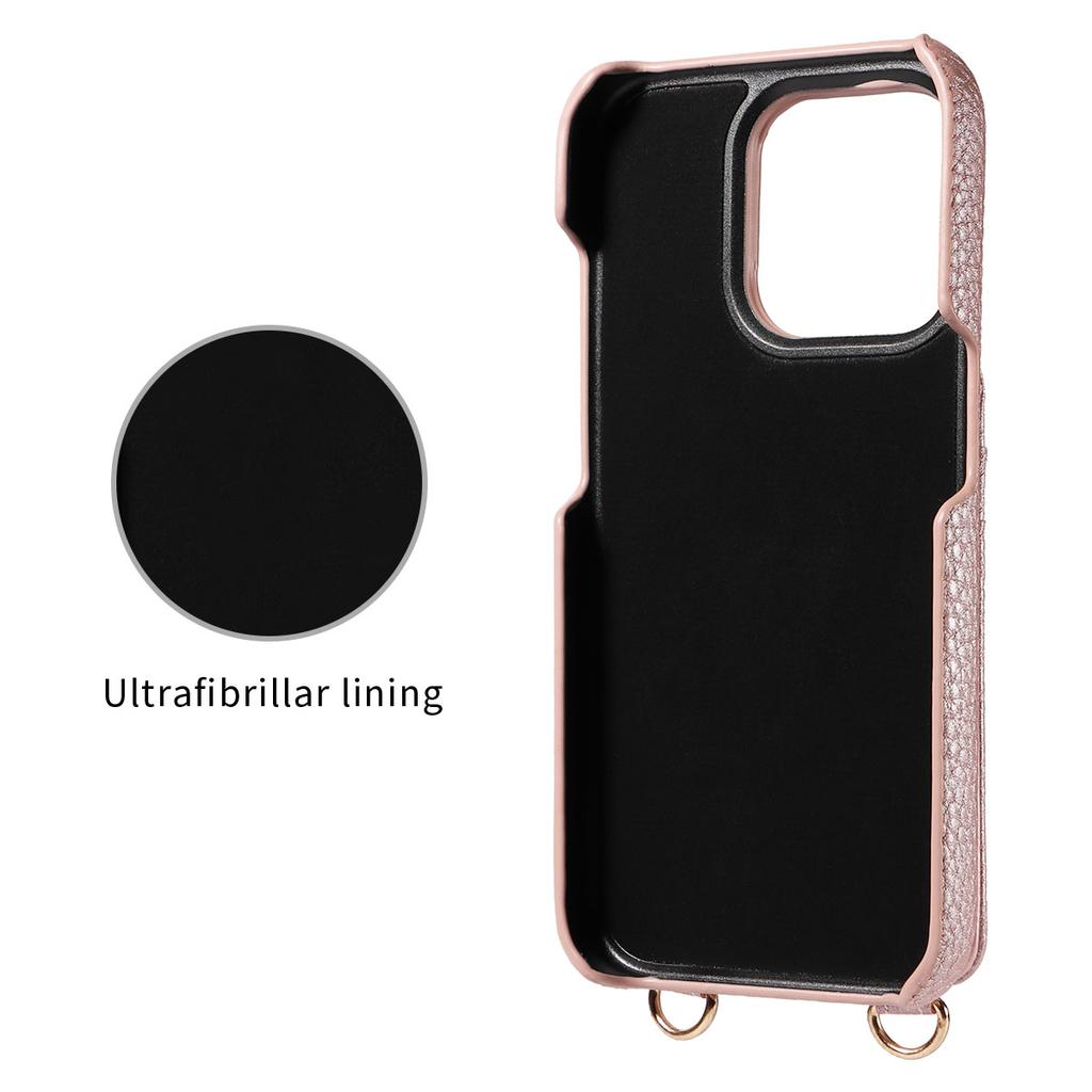 Чехол из искусственной кожи для iPhone16 15 14 13 12 11 Pro Max Mini XS 7 8 с косметическим зеркалом, шнурком, слотом для карт, функцией подставки