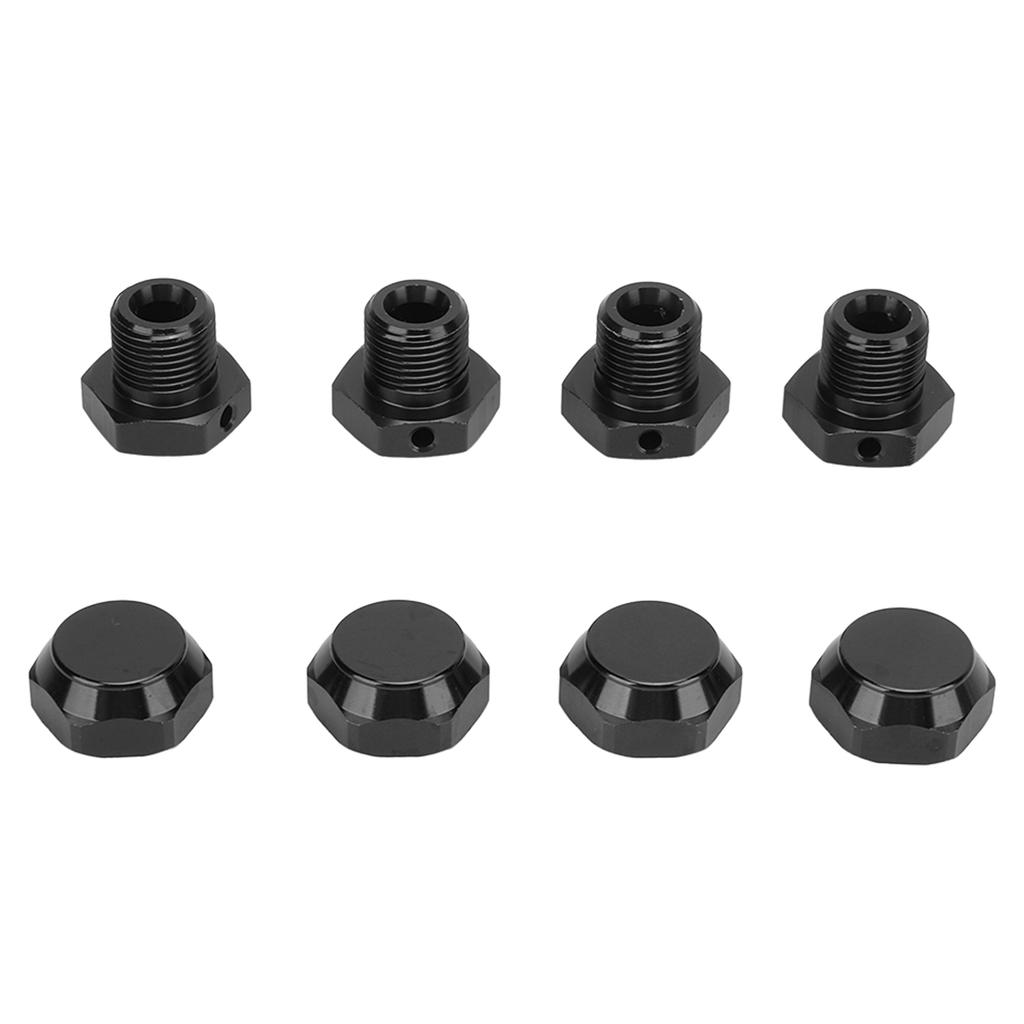4pcs RC Wheel Hex Coupler Kit Professional Aluminum Alloy Wheel Hex Hubs Adapter for ARRMA 1 8 RC Car Black