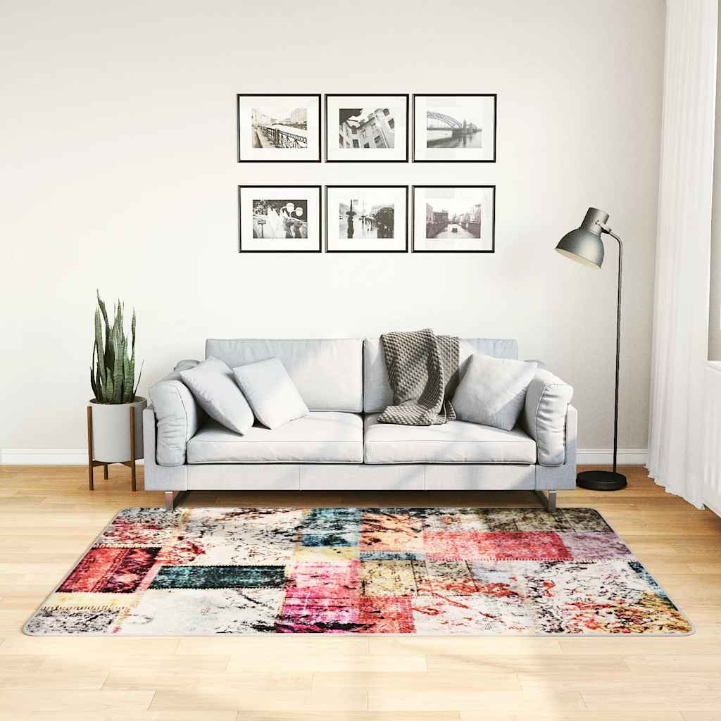 Washable Patchwork Rug Multicolored 120 x 180 cm