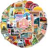 50Pcs Travel City Landscape Cartoon Graffiti Sticker Suitcase Waterproof Sticker
