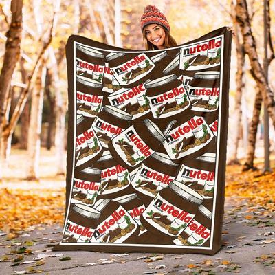 1 шт. Плед с узором Nutella для дивана-кровати, Мягкое и легкое постельное белье, Идеально подходит для пикников, Всесезонные, Рождественские, Уличные аксессуары для декора -c0803002