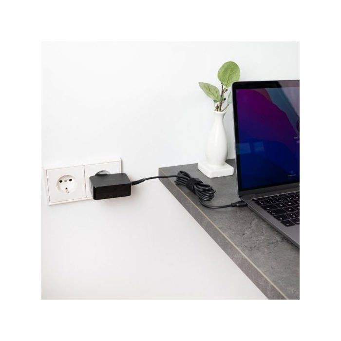 Chargeur pour ordinateur portable - Tooq - Gan USB-C PD 65W - 65W - Câble USB-C 1,8m - Noir