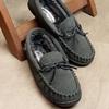 MINNETONKA Балетки Cadence 40604 FW24 Женские Мокасины с мехом Эксклюзив для Японии Угольный Цвет Официальный Дилер