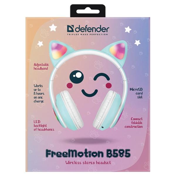 Defender Bluetooth Headphones FreemotionB585 Led Celadon (63588)