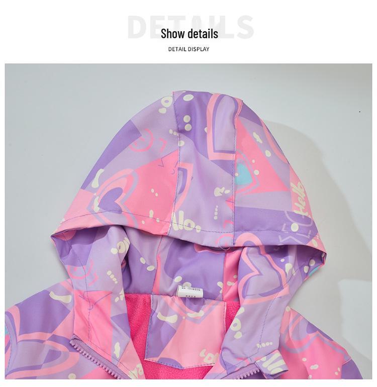 Девичья ветровка в корейском стиле на флисовой подкладке - осенне-весенний верх для улицы