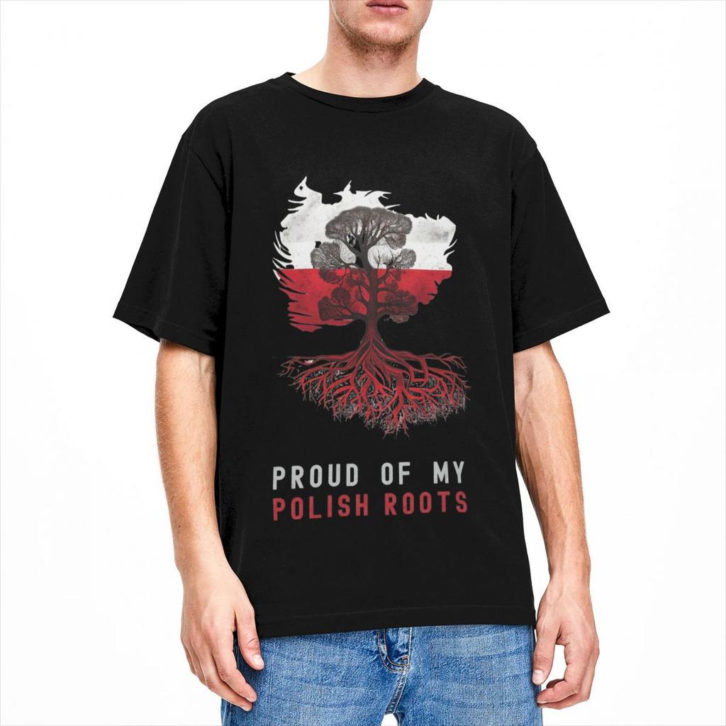 Смешная футболка Proud Of My Polish Roots для мужчин и женщин из хлопка с флагом Польши Футболка с идеей подарка Одежда