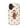 Luxury Clmj Cute Giraffe Curious Monkey Phone Case for iPhone 17 16 15 14 13 12 11 X Air Pro Max Plus Double-layer Back Cover