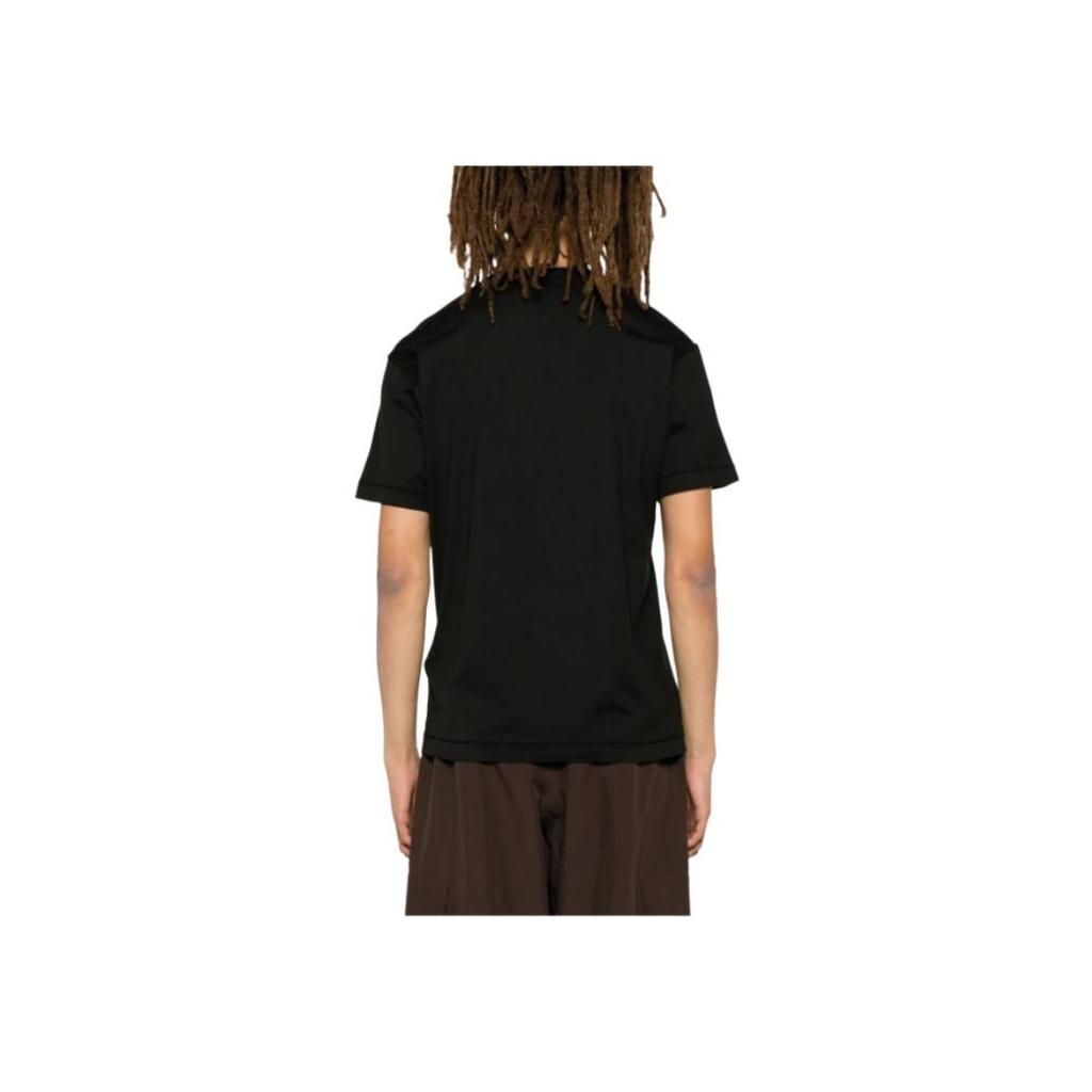 STONE ISLAND Compass Patch Logo T-Shirt Black Men Tops 801524113-A0029