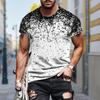 New Summer Men's Fashion T-shirt Personality Graffiti Printed Men's T-shirt Top