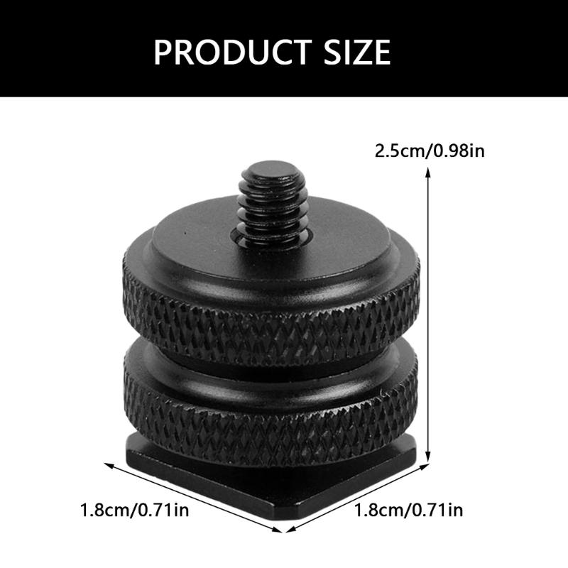 Aluminum Alloy 1/4 Double Layer Hot Shoe Base Conversion Screw SLR Camera 1/4 Double-layer Hot Shoe Base Ballhead Access