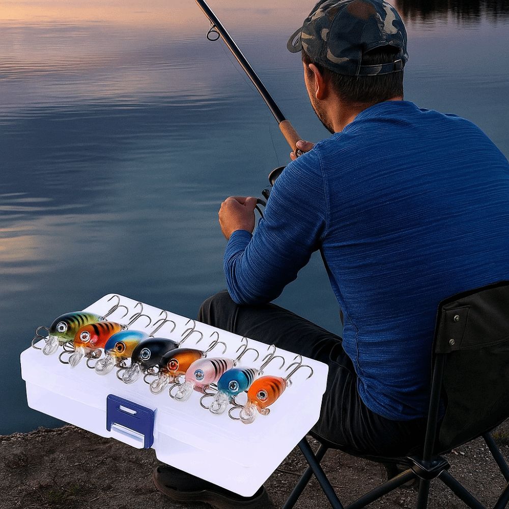 8Pcs/Box Mini Size Artificial Bait Micro Hard Bait Topwater Fishing Bait  Topwater Fishing