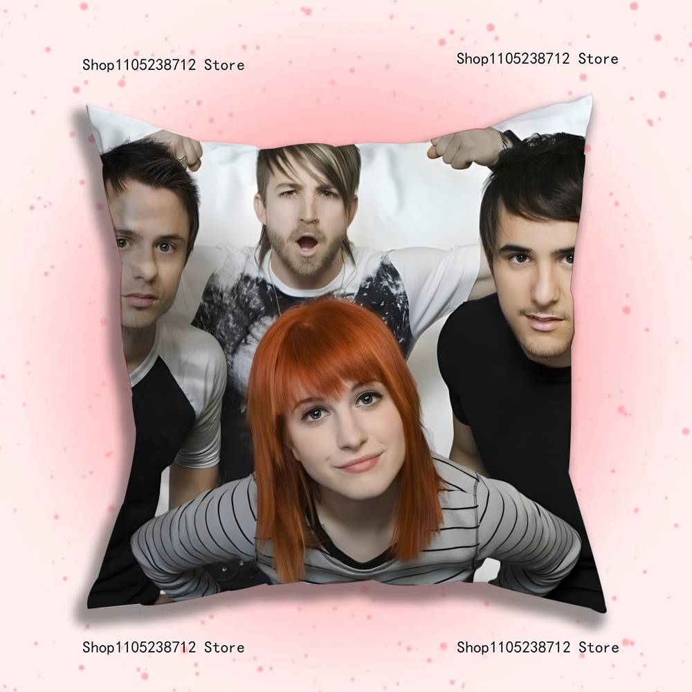 Подушка с принтом Paramore Чехол для подушки Плюшевая ткань Мягкий чехол для подушки Двусторонний принт Чехол для диванной подушки Плед