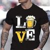 Funny Beer Love Celebration Graphic T-shirt Man Beer Lover Gifts Trendy Tees Funny Vintage Beers Graphic T Shirts Men Casual Top