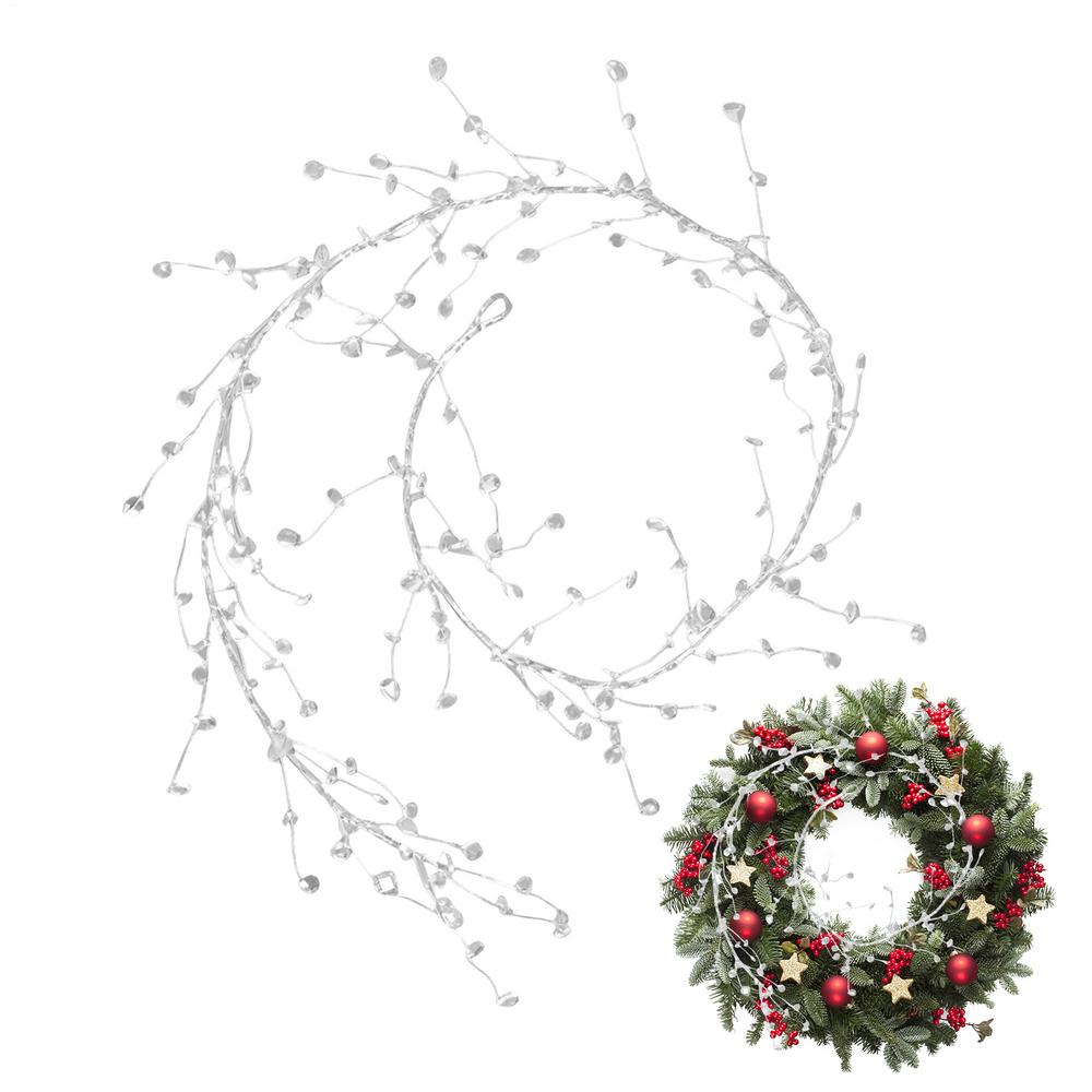 Crystal Garland For Christmas Tree Sparkling Pendant Realistic Decorations Bead Garland For Outdoor Chandelier Mantel Porch