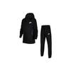 Logo Printed Hooded Fleece Warm Casual Sports Suit Kids Suit Black CJ4342-010