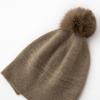 Женская шапка-бини из 100% чистого кашемира с помпоном, вязаная, зимняя, теплая, мягкая, удлиненная шапка-скулли, аксессуар для холодной погоды