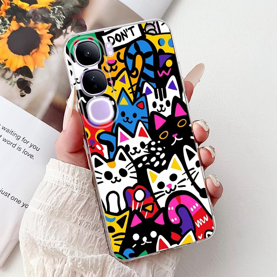 For Vivo Y200 5G Case Vivo V40 Lite Beautiful Butterfly Painted Cover Soft Slim Phone Case For Vivo Y300 Y 200 V40Lite 5G Bumper