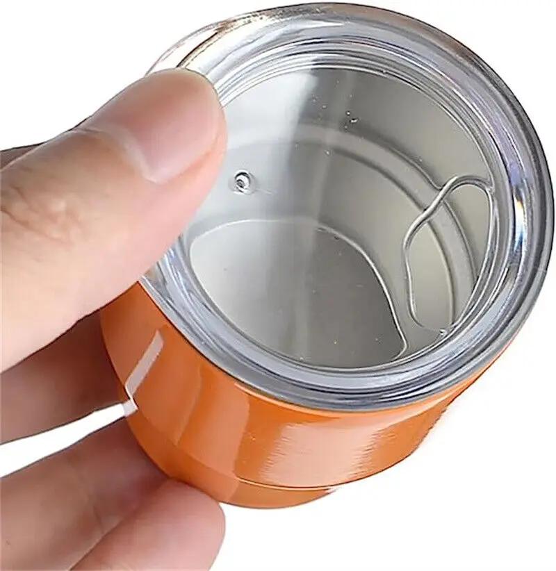 2oz Double Wall Stainless Steel Mini Tumbler SGlass Thermos Bottle With A Lid and Straw Home Bar Double-Layer Insulation