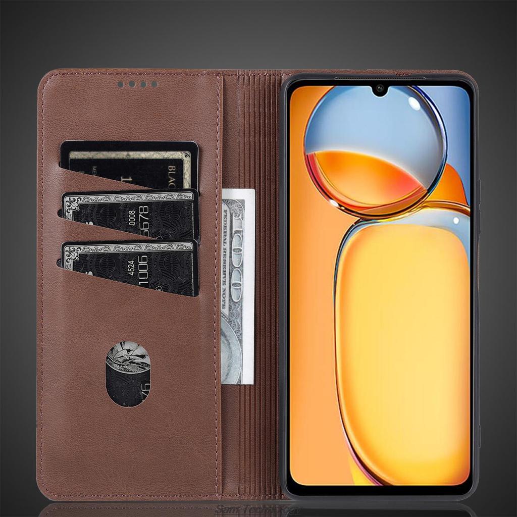 Роскошный магнитный адсорбционный кожаный чехол для Xiaomi Redmi 13C Flip Cover Защитный чехол Capa Fundas Coque