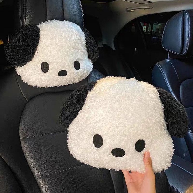Cartoon Dog Car Seat Headrest Waist Pillow Cute Travel Universal Neck Pillow Car Interior Accessories Neck Support