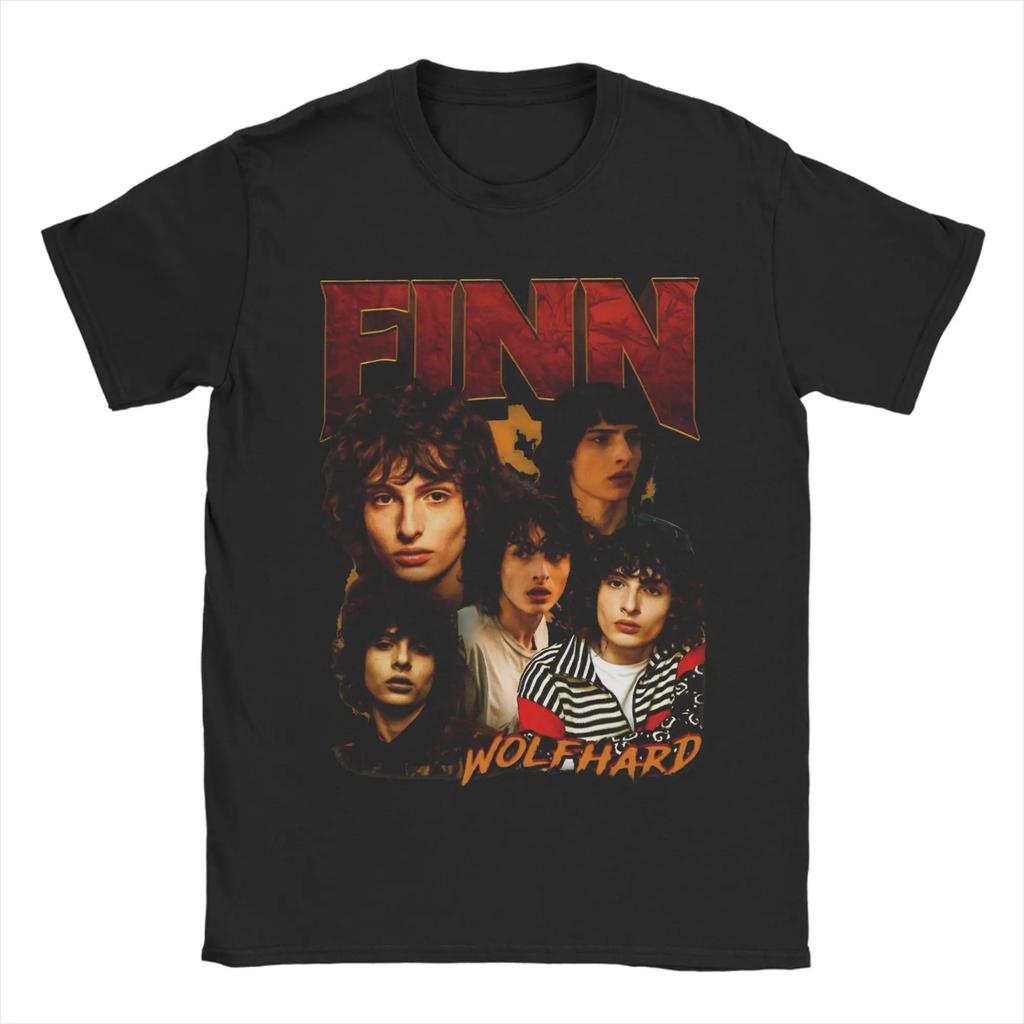 Хлопковая футболка Finn Wolfhard для унисекс Ретро футболки Y2K Дышащая футболка в стиле Харадзюку Оверсайз Дешевая одежда Футболки Харадзюку