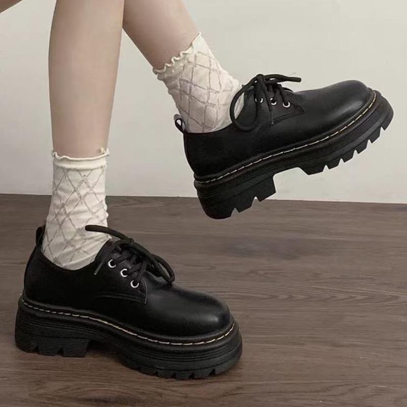 Женская обувь 2024 года, брендовые женские туфли на высоком каблуке со шнуровкой спереди, модные туфли с круглым носком для офиса и карьеры, горячая распродажа, туфли на платформе и каблуках