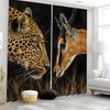 2 шт. Шторы с рисунком антилопы леопарда, декоративные шторы на окна, оконные украшения для спальни, гостиной, кухни, жалюзи, шторы