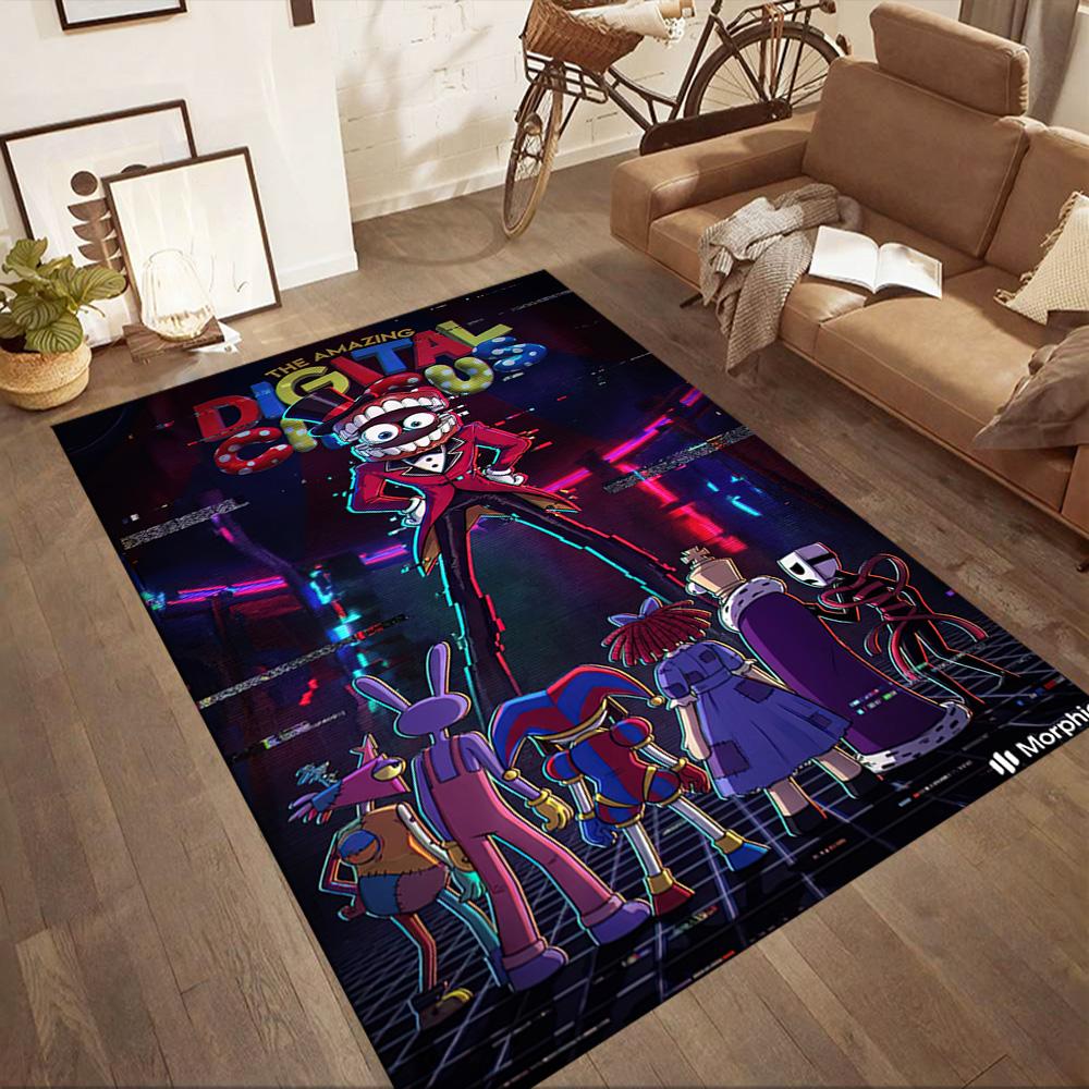 Digital Circus Area Rug Suitable for Dormitory Hallway Bedrooms Entryway Antislip Carpet Anime Office Decor Perfect Gift for Women/Men