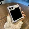 Для Samsung Galaxy Z Flip5 Flip4 Flip3 противоударный узор с цветами и листьями, прозрачный корпус телефона, жесткий складной чехол для ПК