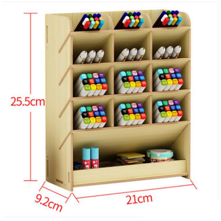 Nordic Style Wooden Desktop Pen Holder and Stationery Organizer
