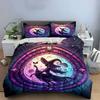 "Stained Glass Witch Decor Set" Multiple sizes kid's and adults' bedroom Exquisite 3PC bedding set, gift