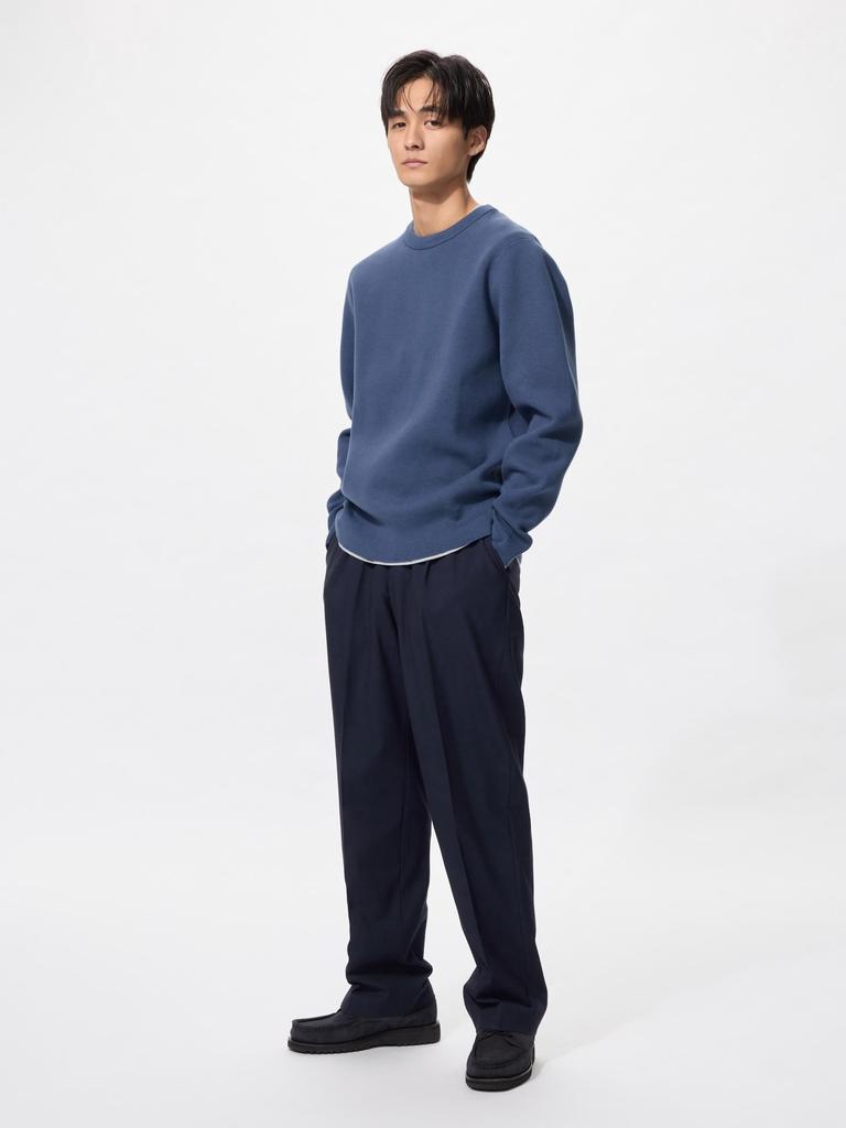 Uniqlo Японские широкие брюки Tuck, стандартная длина 70-76 см 