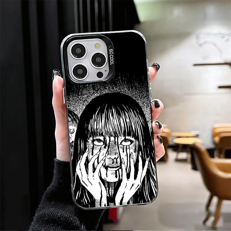 Японский Хоррор Аниме Ударопрочный Чехол для Телефона для iPhone 17 Air 16 16E 15 Pro Max 14 Plus 13 Mini 12 Задняя Крышка Противоударный Fundas