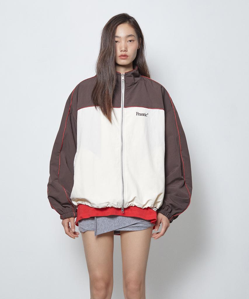FRANTICSERVICE Classic Trimmed Windbreaker - Brown