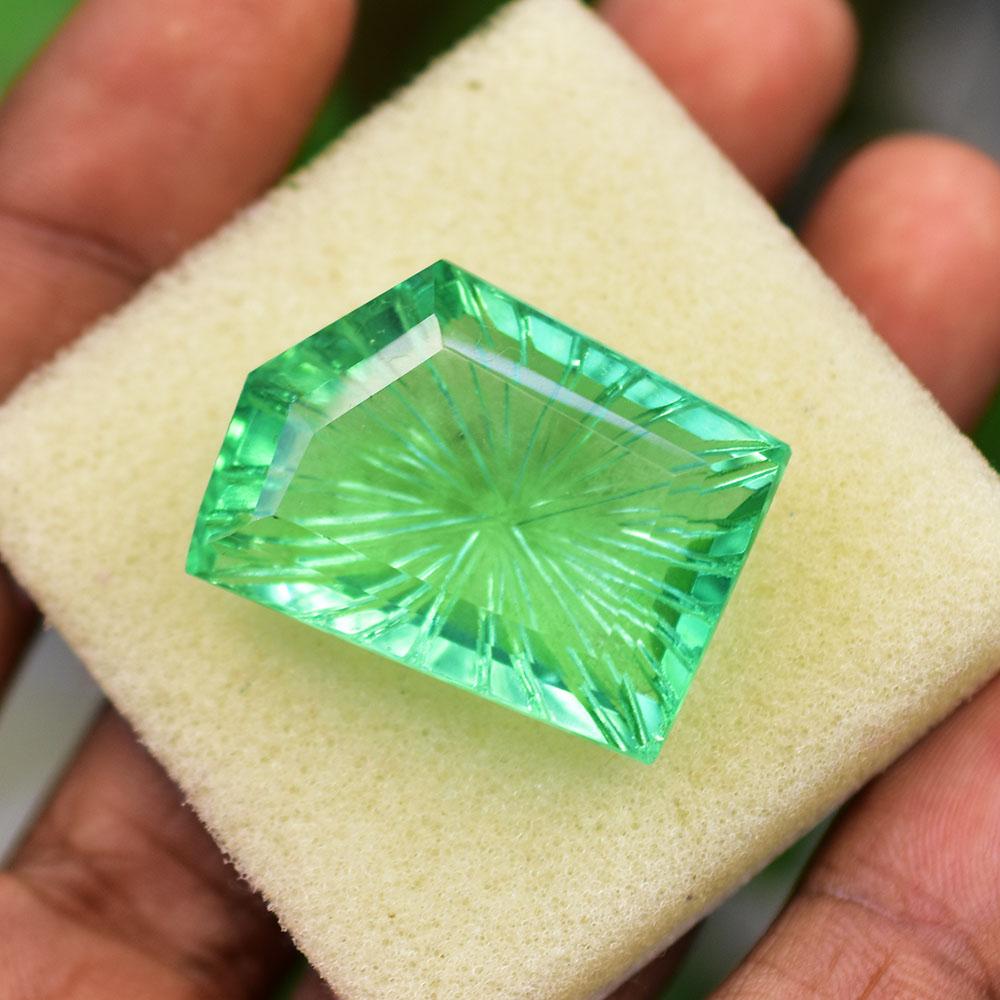 CERTIFIED 29x20mm LIMITED Fancy Cut NATURAL Green Topaz Loose Gemstone