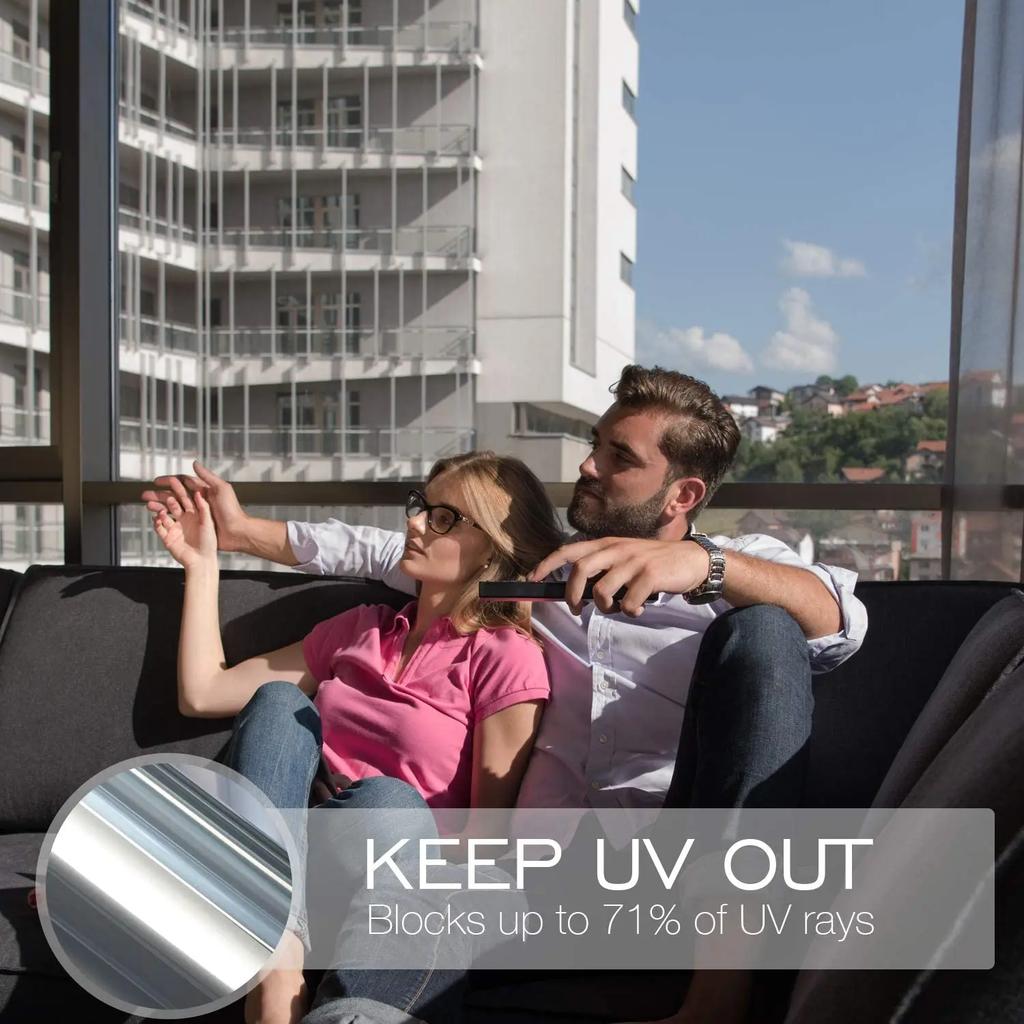 2/3/5 метров односторонняя зеркальная оконная пленка конфиденциальность солнцезащитная теплоизоляция анти-УФ отражающая самоклеящаяся оконная тонировка для дома